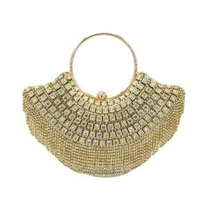 Tigerstars Shimmering Gold Stone Clutch Bag